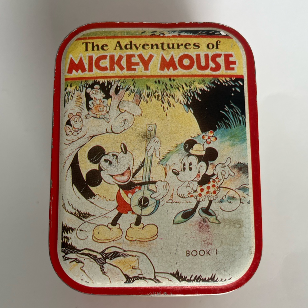 Vintage Disney's Adventures of Mickey Mouse - Book 1 - Small Tin Container!